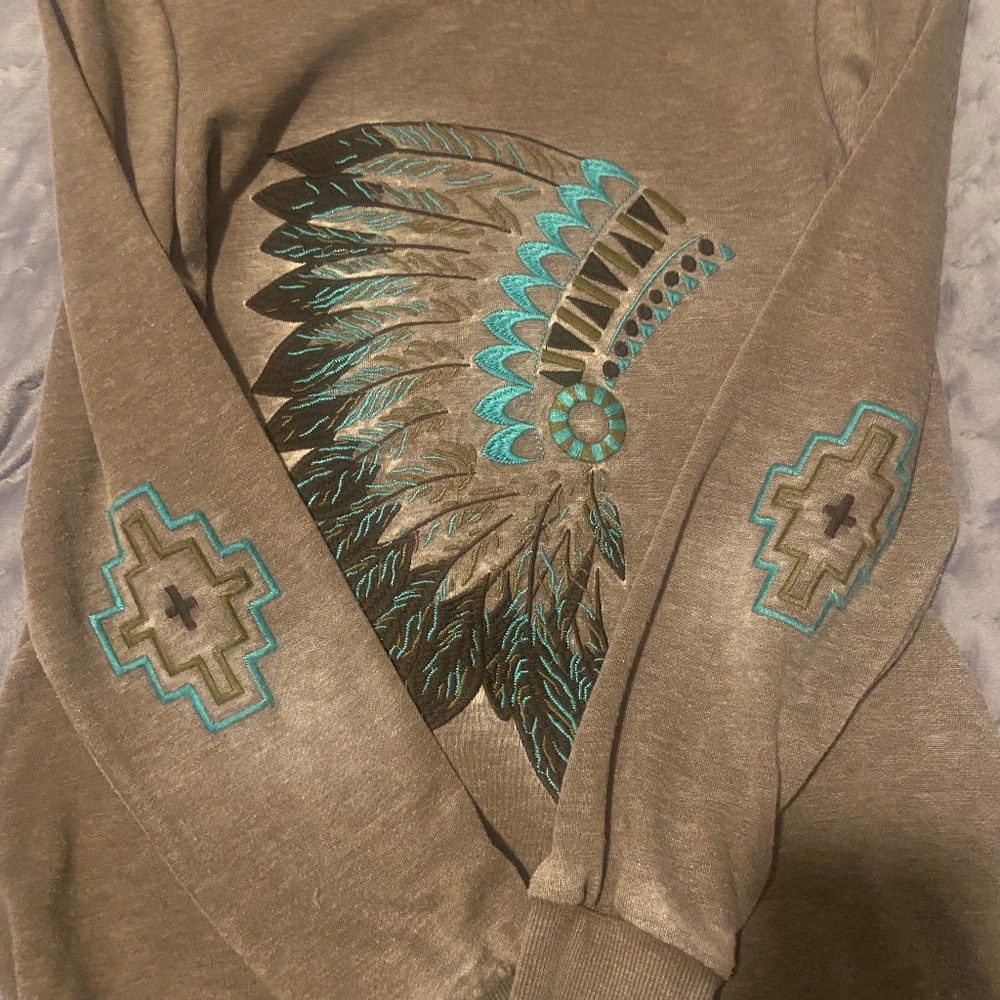 Grey Native American Western Shirt